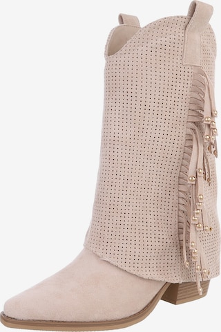 Ital-Design Cowboystiefel in Beige: Vorderseite