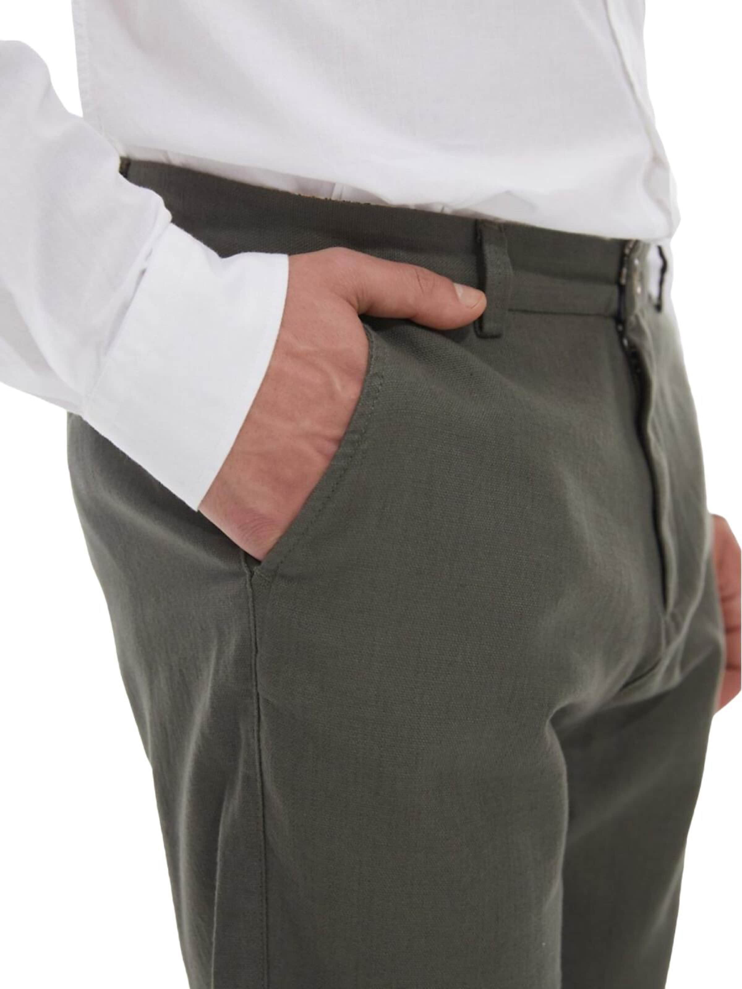 LTB Jeans - Slimfit Vaquero 'LTB Jeans Herrenhose in Leinenoptik' en verde