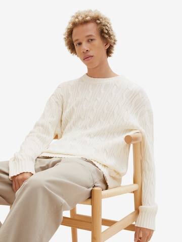 TOM TAILOR DENIM Sweter w kolorze biały