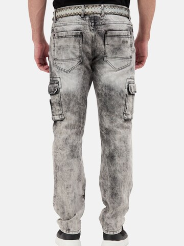 CIPO & BAXX Regular Jeanshose 'CD679', Straight Leg in trendiger Used-Optik in Grau