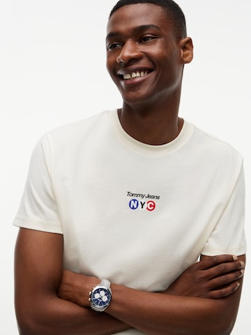 Tricou 'NYC' de la Tommy Jeans pe bej