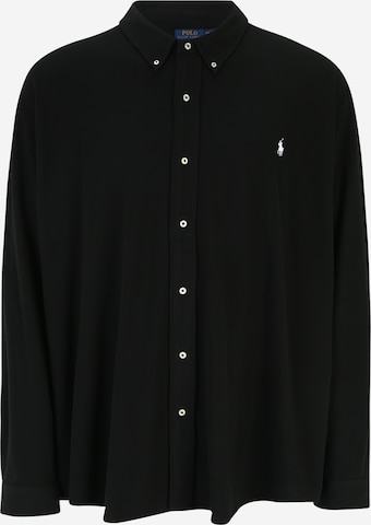 Polo Ralph Lauren Big & Tall Средняя посадка Рубашка в Черный: спереди