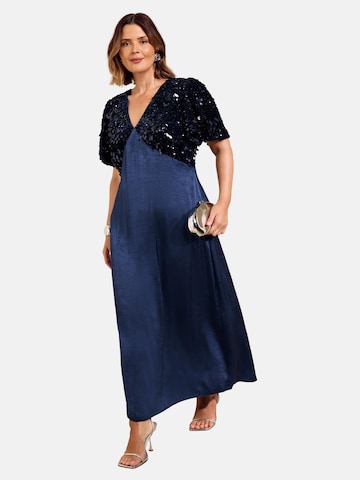 Rochie de seară de la Friends Like These pe albastru: față