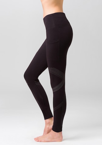 LASCANA ACTIVE - Skinny Calças de desporto em preto