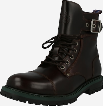 SCOTCH & SODA - Botas com atacadores 'Traktor' em castanho: frente