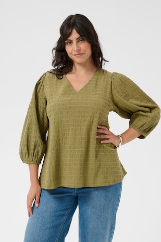 KAFFE CURVE Bluse 'Maisie' in Grün: Vorderseite