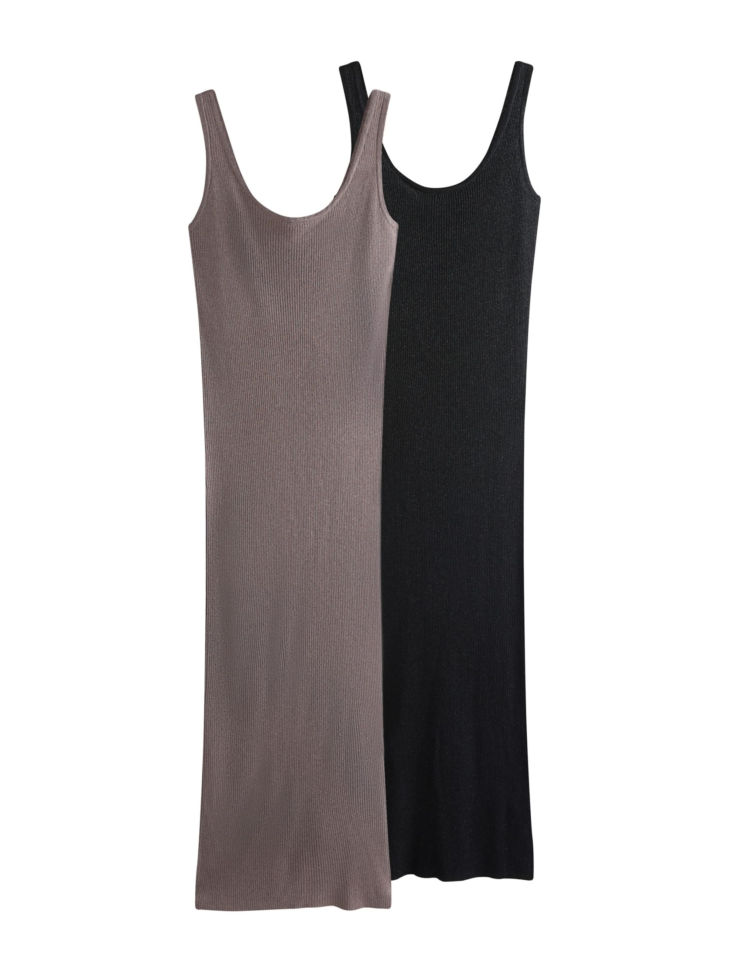 The Set Knit dress in Brown: front