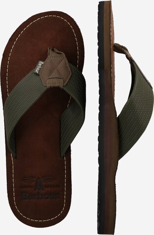 Barbour Beacon Teenslippers 'Toeman Beach' in Groen