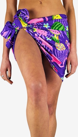Foulard 'Flamingo Melon' King Kameha en violet : devant