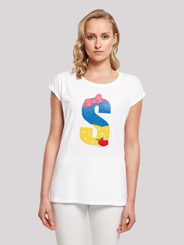 F4NT4STIC Shirt 'Disney Alphabet S Is For Snow White Schneewittchen' in Wit: voorkant