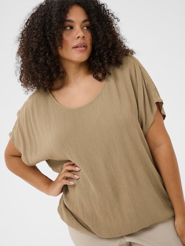 KAFFE CURVE Bluse 'KCAmi Stanley' in Beige