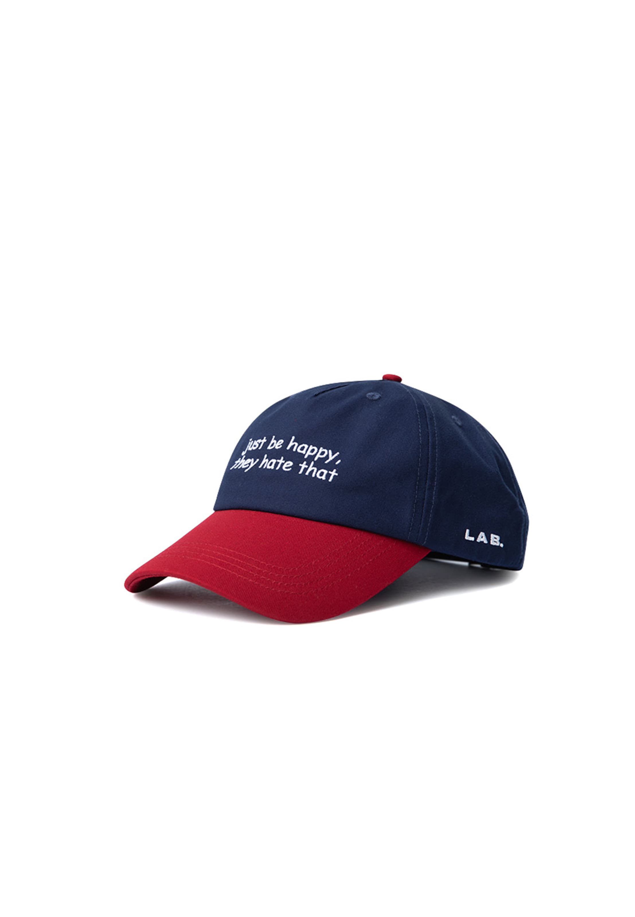 Hatline Lab Cap 'Happy' in Blau: Vorderseite