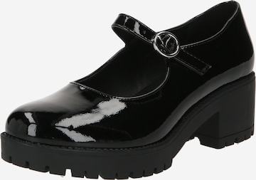 GLAMOROUS Дамски обувки на ток с отворена пета в черно: отпред