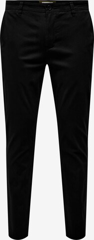 Pantalon chino 'MARK LUCA LIFE' Only & Sons en noir : devant