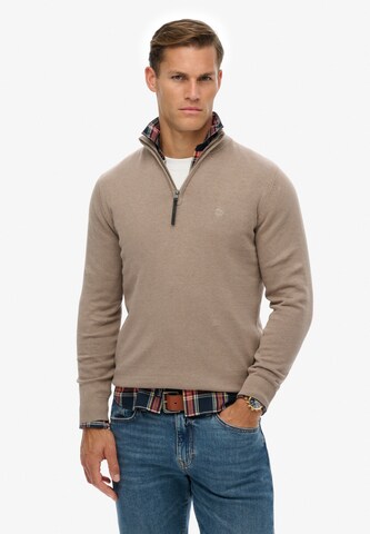 Superdry & Co Sweater 'Essentials' in Brown: front