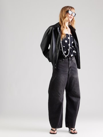 TOPSHOP Barrel Džínsy - Čierna