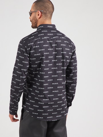 HUGO Regular fit Button Up Shirt 'Ermo' in Black