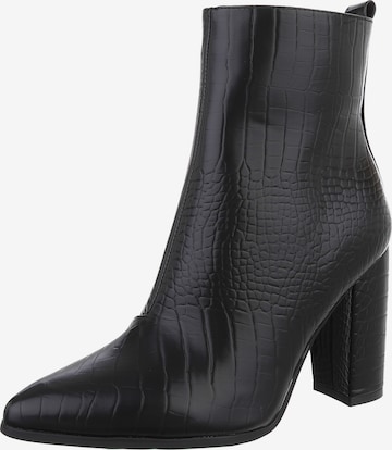 Ital-Design Stiefelette in Schwarz: Vorderseite