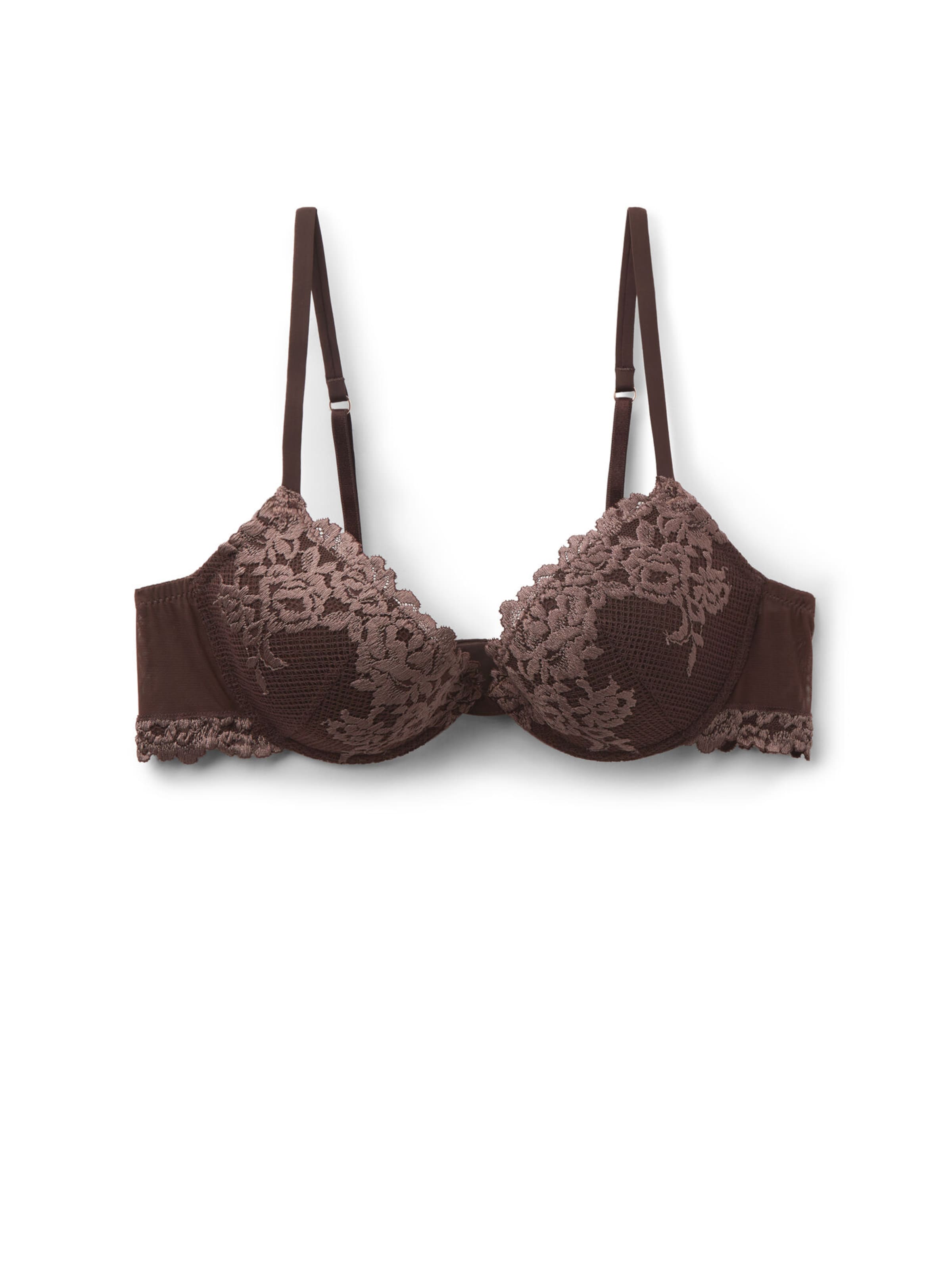INTIMISSIMI Push-up Bra 'Bellissima Pretty Flowers' in Brown: front