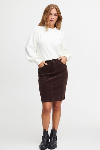 PULZ Jeans - Saia 'Mila' em castanho