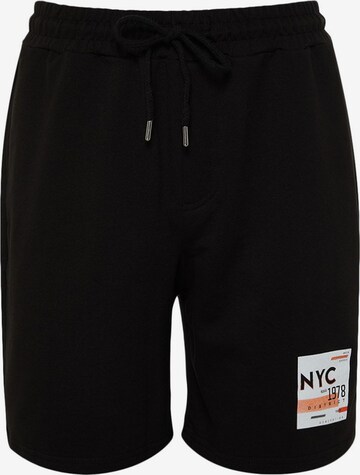 Trendyol Regular Панталон в черно: отпред