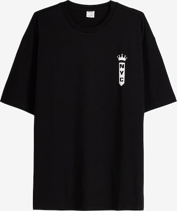 T-Shirt Bershka en noir : devant