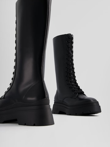 Bershka Lace-up boot in Black