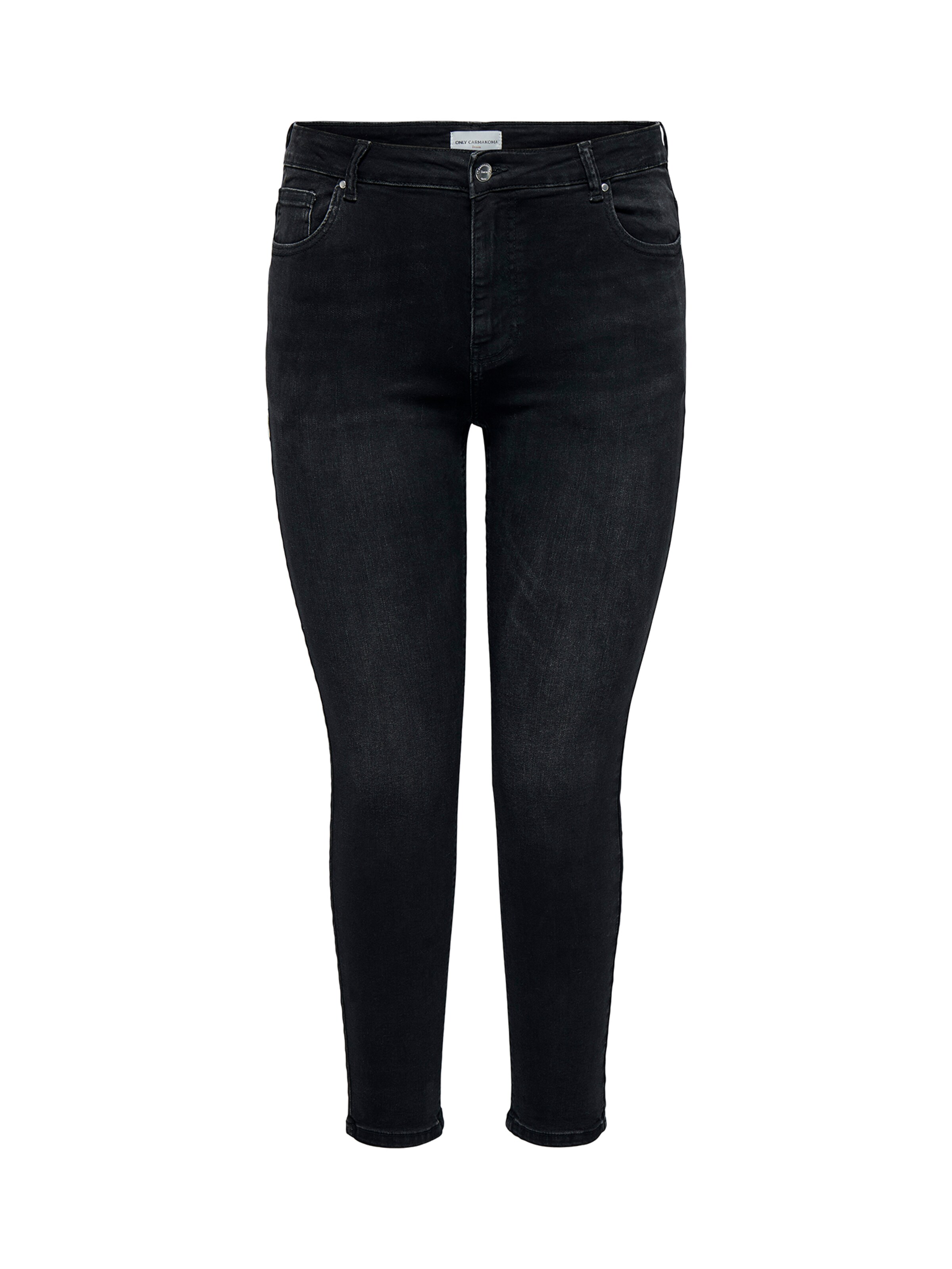 ONLY Carmakoma Skinny Jeans 'CARRUSH' in Schwarz: Vorderseite