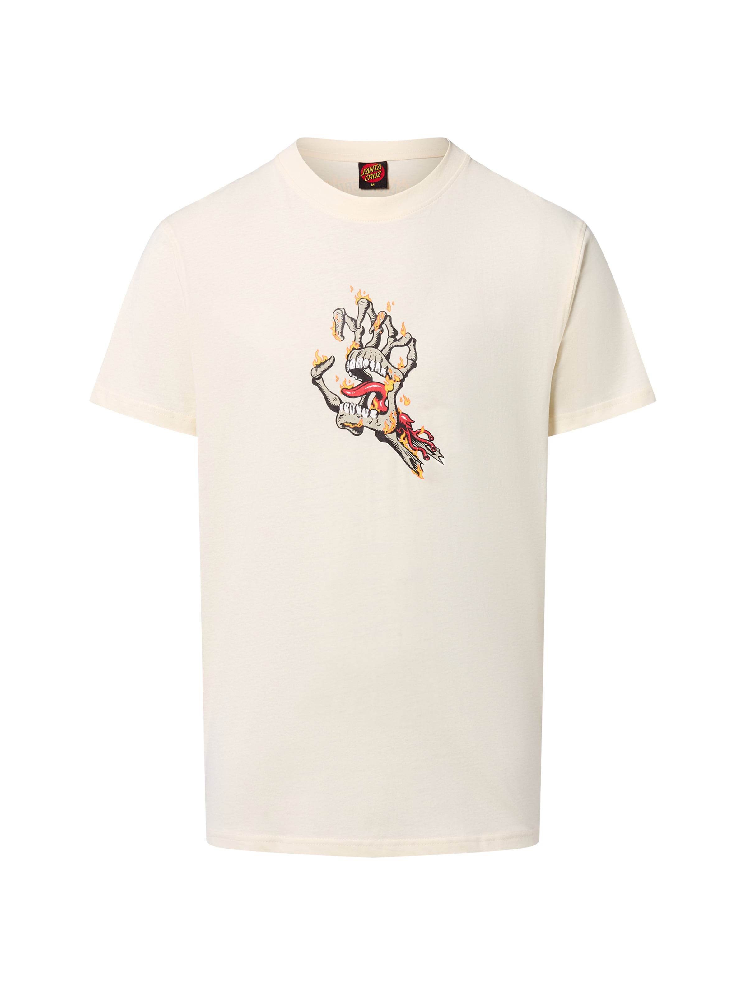 T-Shirt ' Burnt Bone Hand ' Santa Cruz en beige : devant