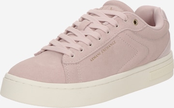 ARMANI EXCHANGE Trampki niskie 'LONDON' w kolorze różowy: przód