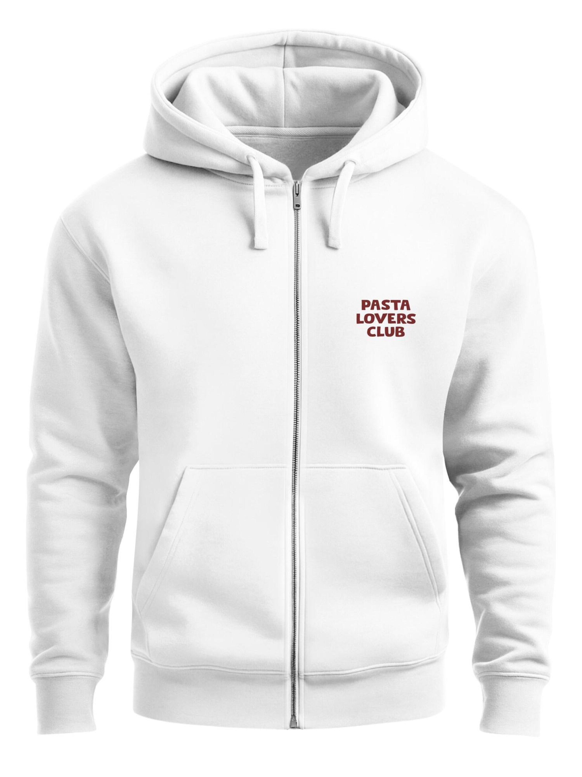 Neverless Zip-Up Hoodie 'spaghetti' in White: front