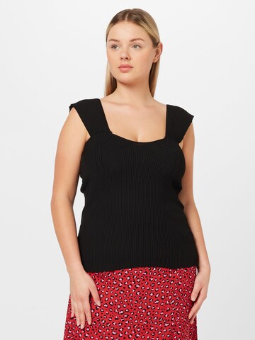 Trendyol Curve Knitted Top in Black: front
