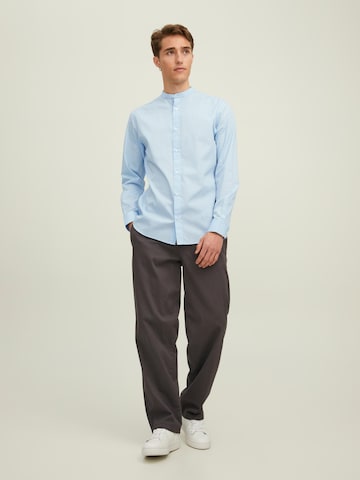 JACK & JONES Slim fit Button Up Shirt 'Joe' in Blue