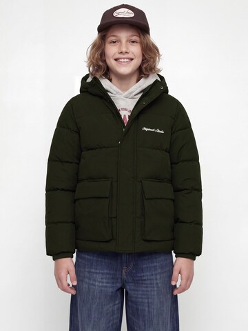 Jack & Jones Junior Winterjas in Groen: voorkant