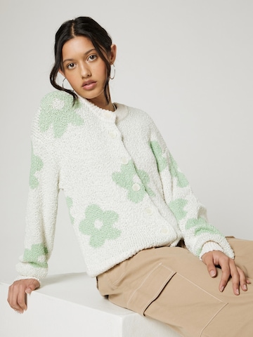 florence by mills exclusive for ABOUT YOU Knit cardigan 'Meadow Flowers ' in Green: front