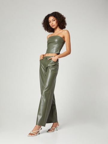 LENI KLUM x ABOUT YOU Wide leg Pants 'Jo' in Green