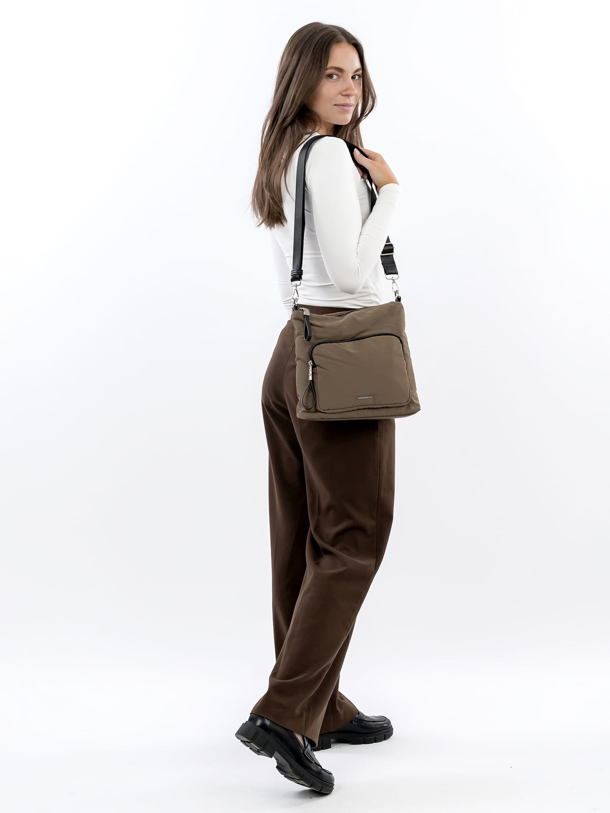 Emily & Noah Schoudertas ' E&N Hazel ' in Bruin: voorkant