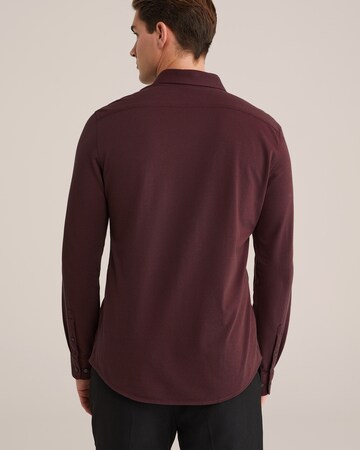 WE Fashion Slim fit Button Up Shirt in Purple