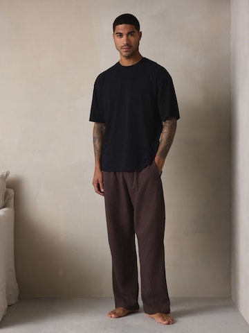 Pyjama long Next en marron : devant