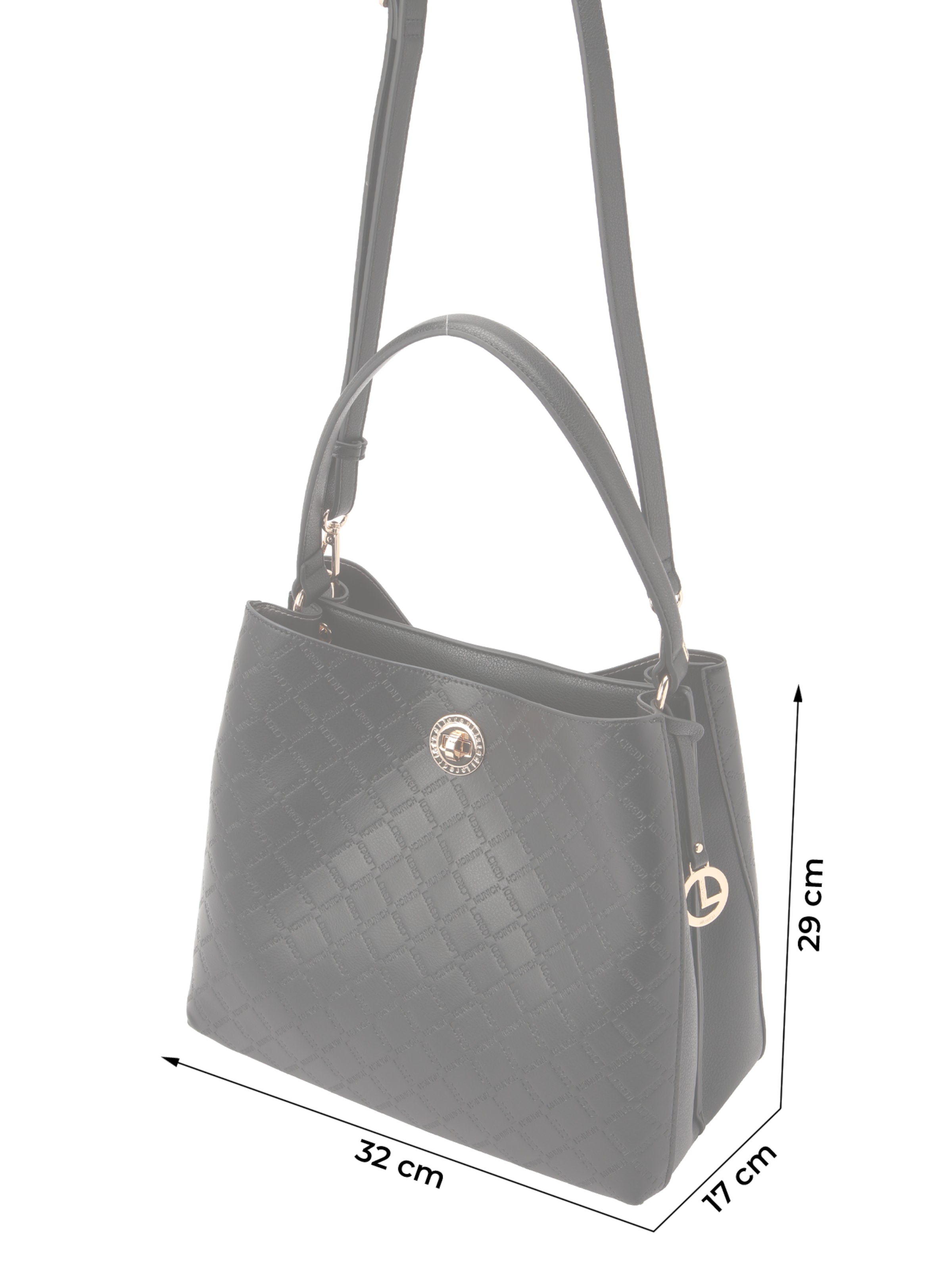 juoda L.CREDI Rankinė ant peties 'Filberta'