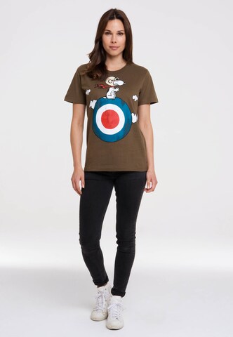 LOGOSHIRT T-Shirt 'Peanuts - Snoopy' in Grün
