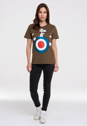 LOGOSHIRT T-Shirt 'Peanuts - Snoopy' in Grün