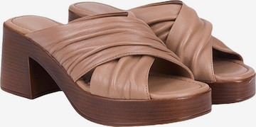 Pantoufle 'Plattformrutschen' Desa en beige : devant