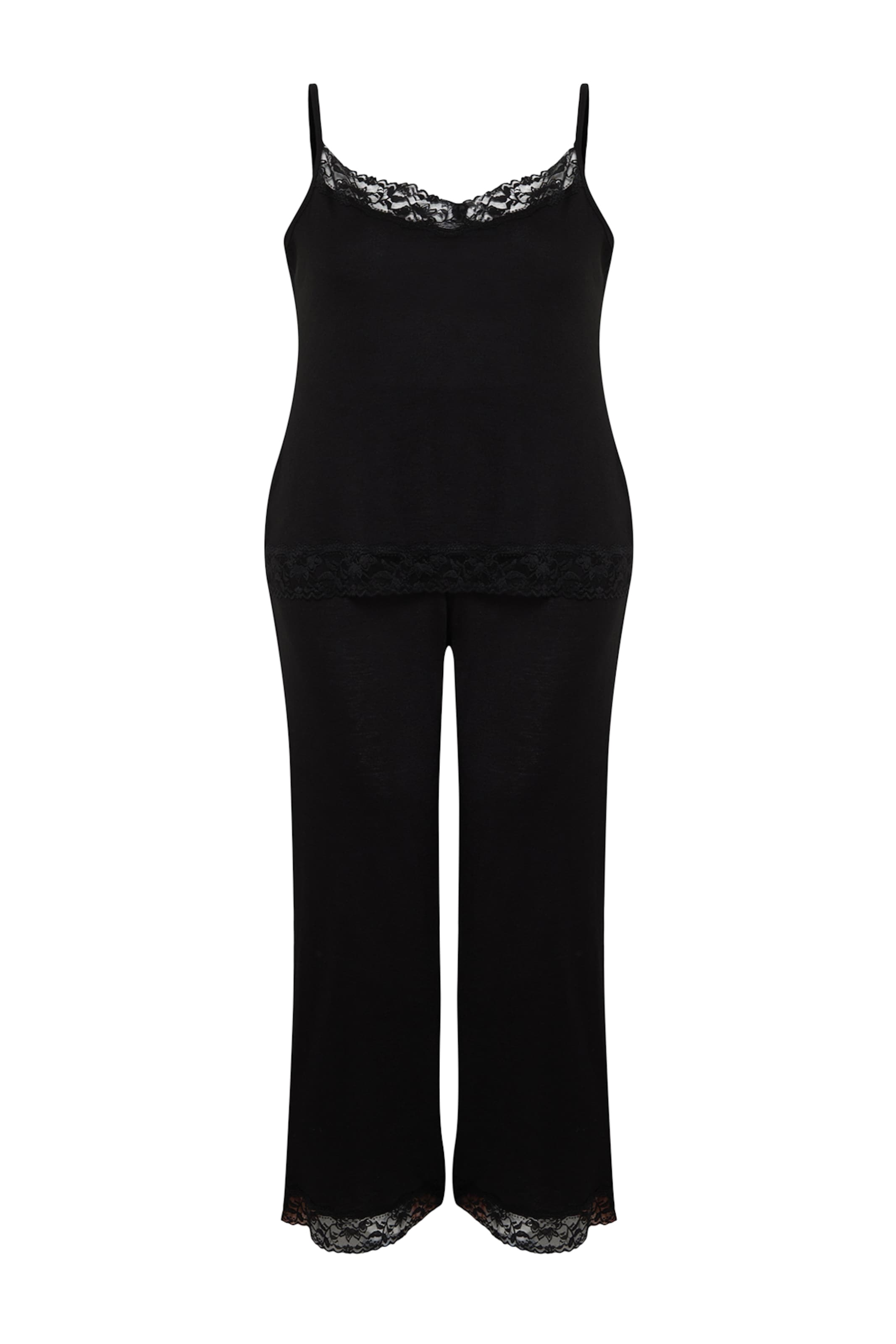 Trendyol Curve - Pijama en negro: frente