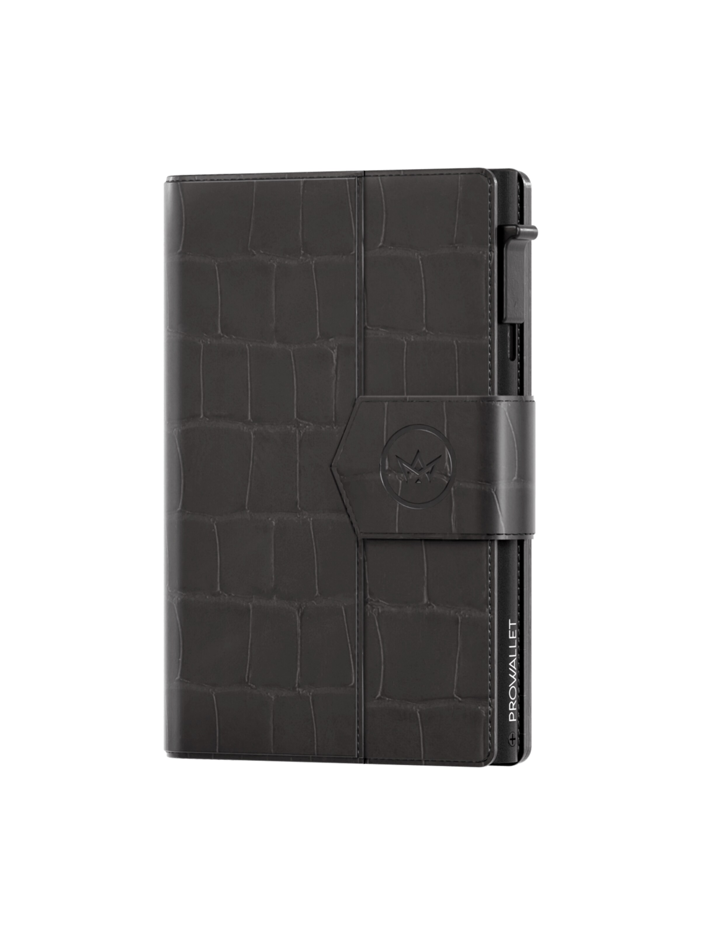 Prowallet Wallet 'Pasjeshouder Plus Croco' in Black: front