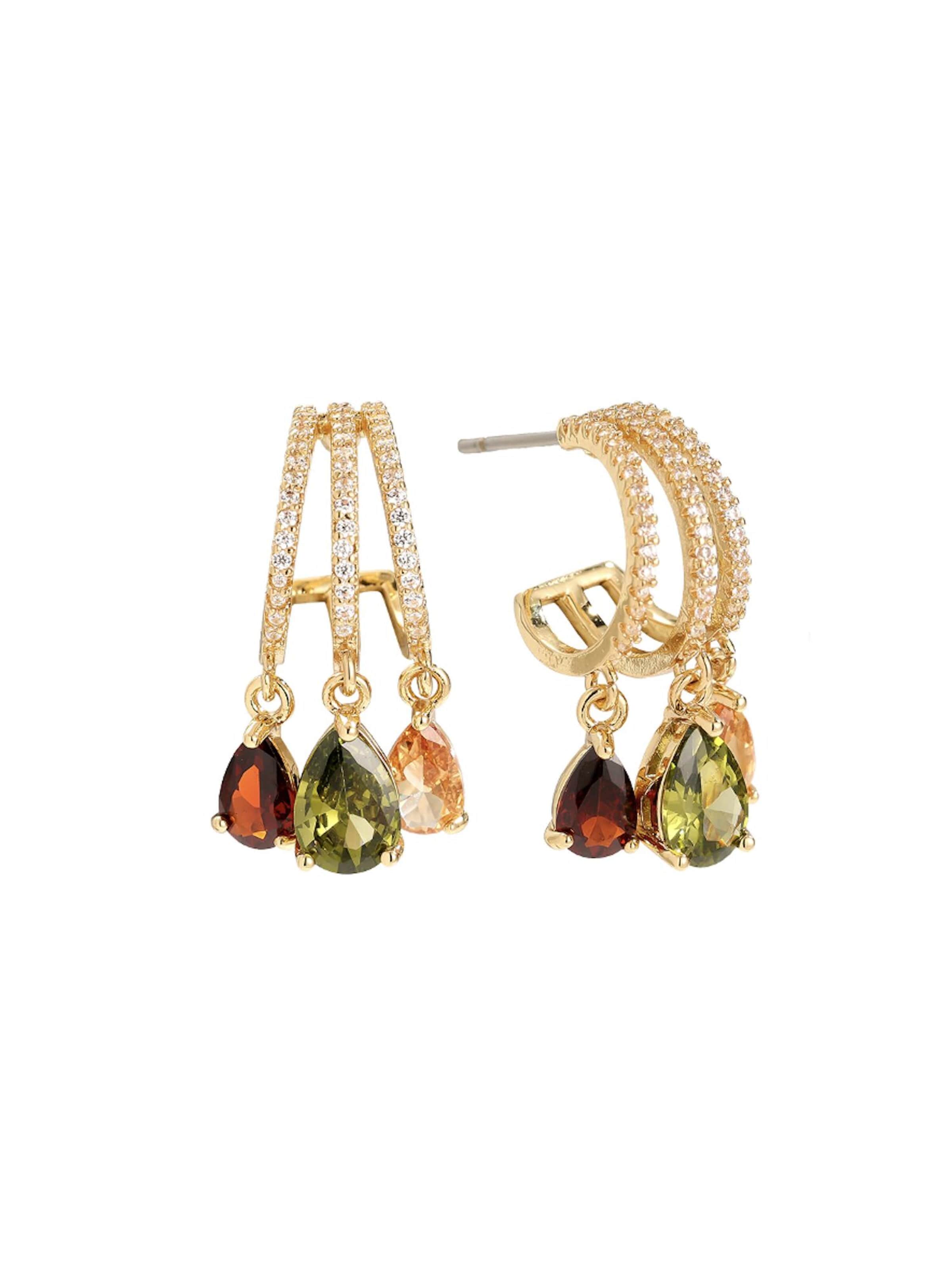 Cala Rose Earrings in Green: front