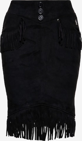 Queen Kerosin Skirt in Black: front