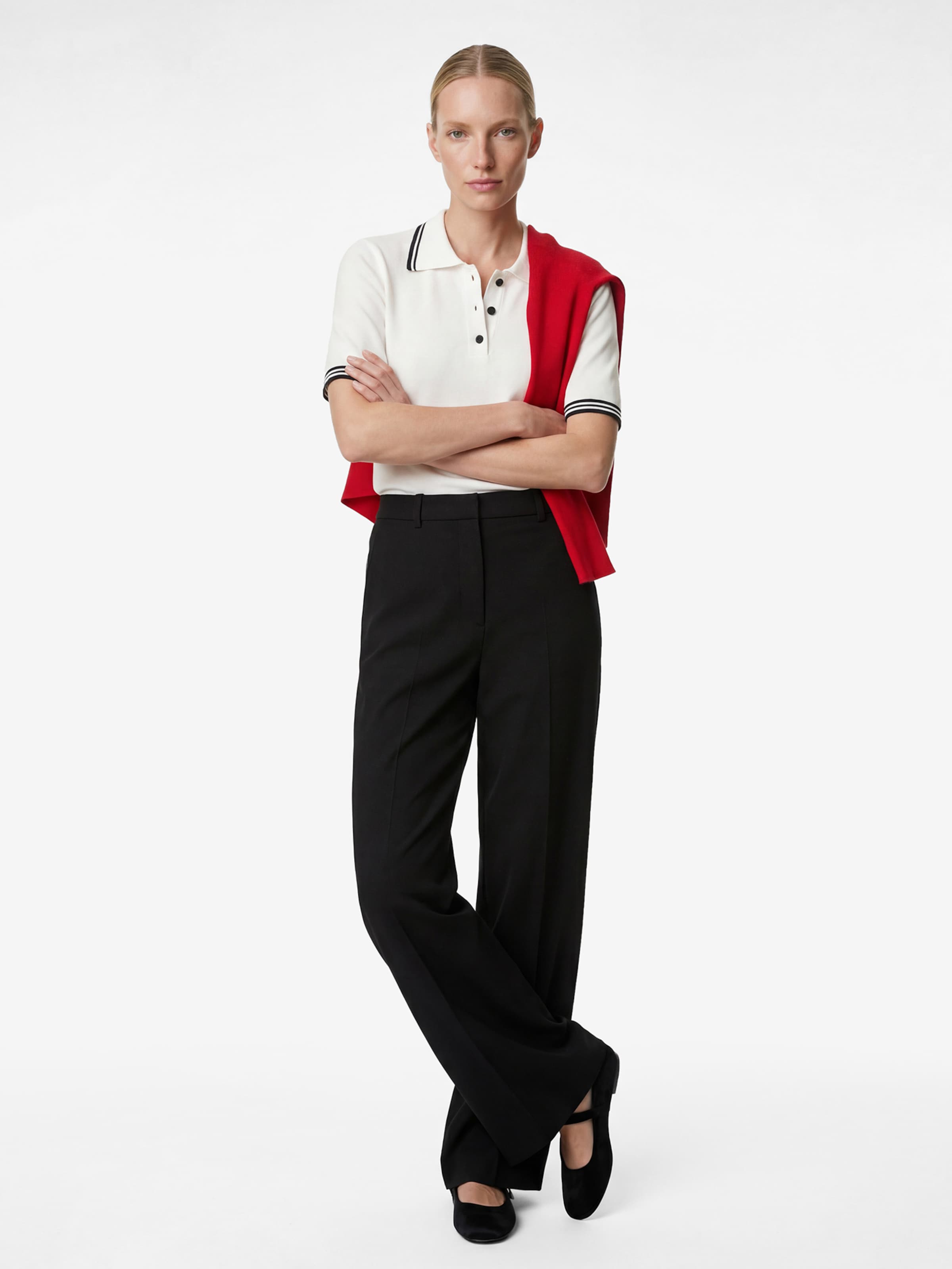 Koton Flared Pleat-Front Pants in Black