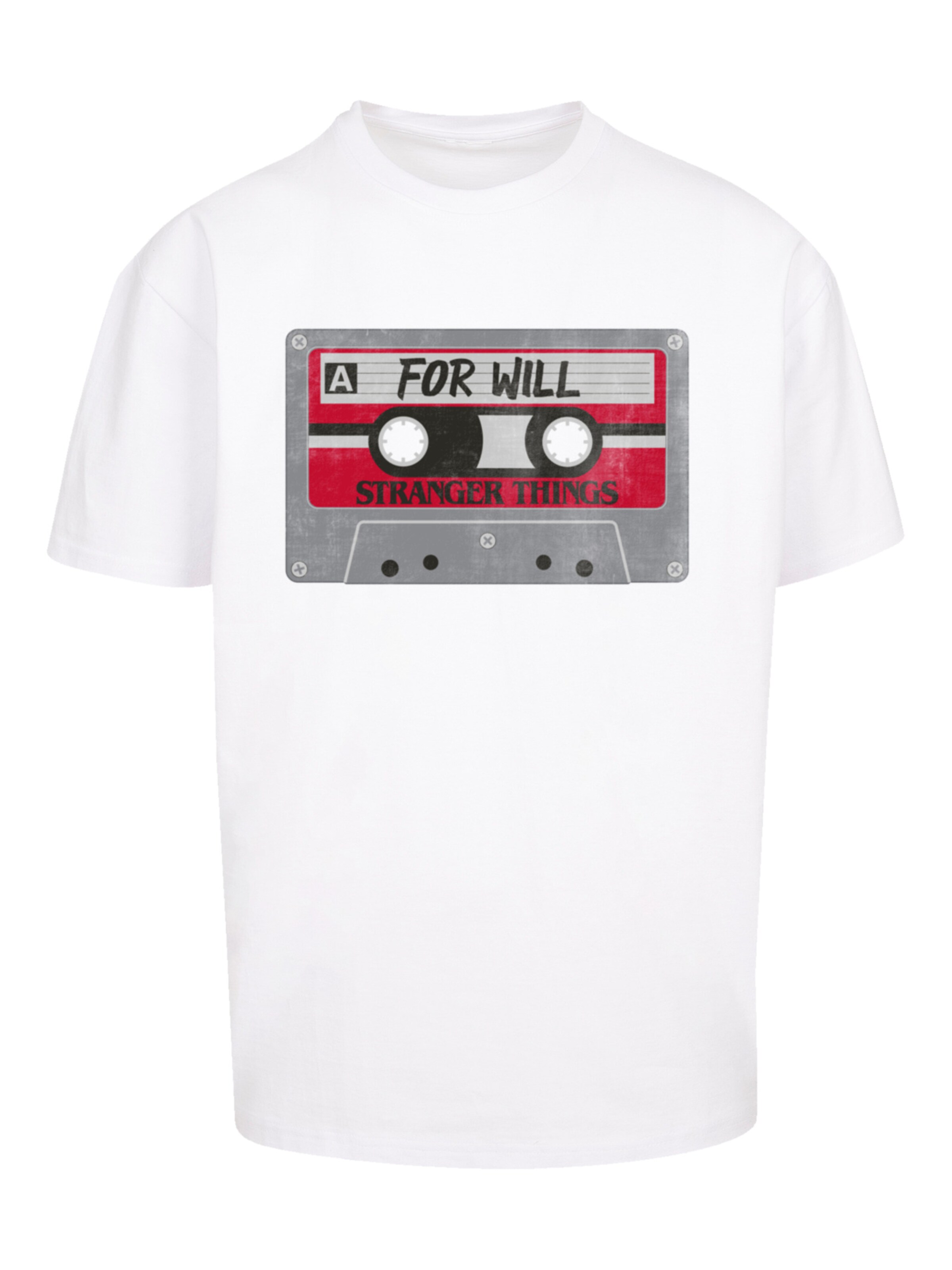 T-Shirt 'Stranger Things Cassette For Will Netflix TV Series' F4NT4STIC en blanc : devant