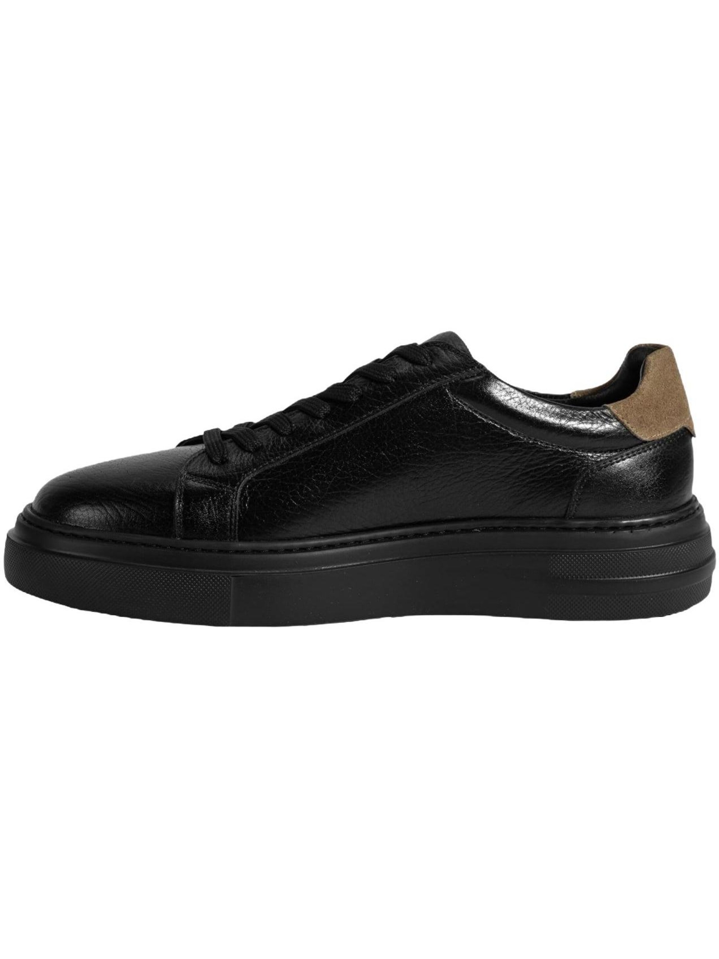 Desa Platform trainers in Black: front